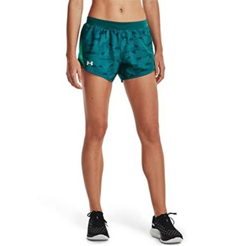 Under Armour Womens Fly by 2.0 Running Shorts, (722) Coastal/Reflective, X-Large